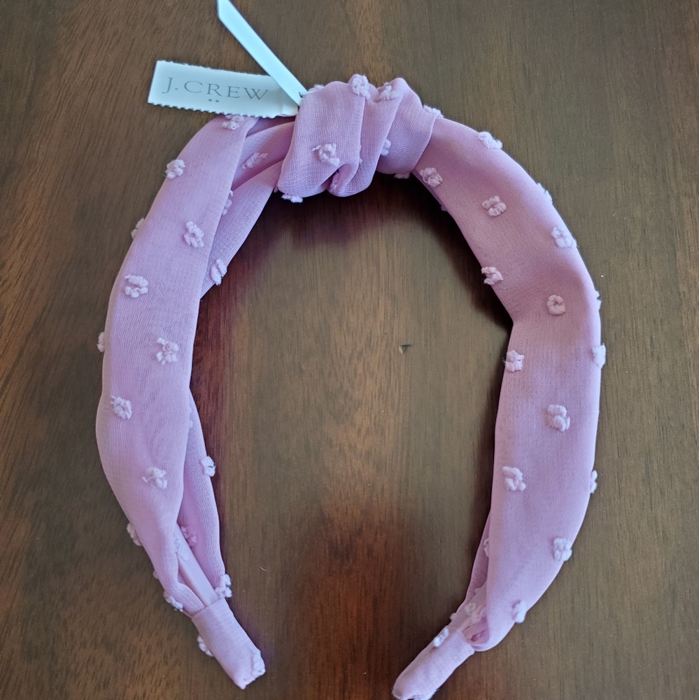 J.Crew clip dot knot headband, pink - Picture 2 of 3